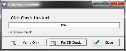 check database dialog