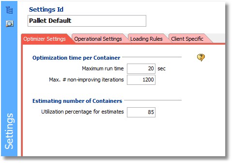 optimizer settings