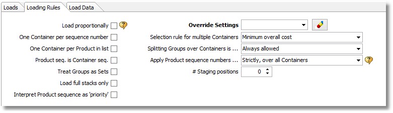 load setup loading rules