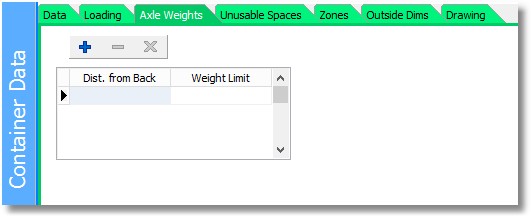 container axles tab